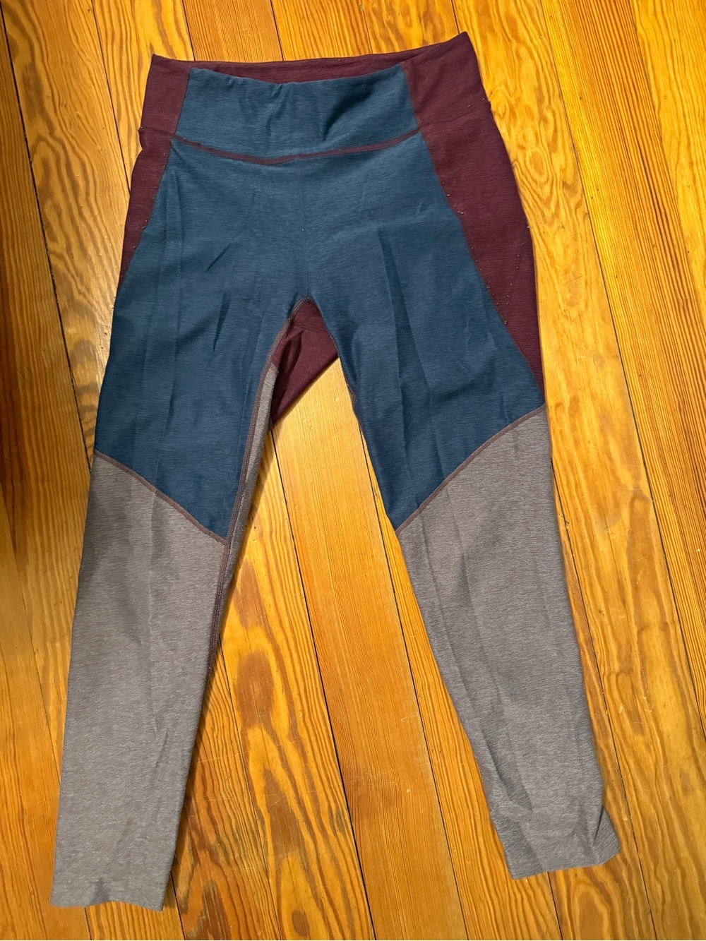 Outdoor Voices Colorblock Leggings - Navy, Gray & Burgundy